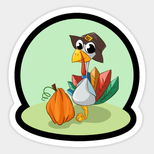 Happy Thanksgiving Cute Turkey Sticker